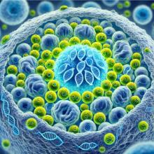 ecDNA surrounding chromosomes